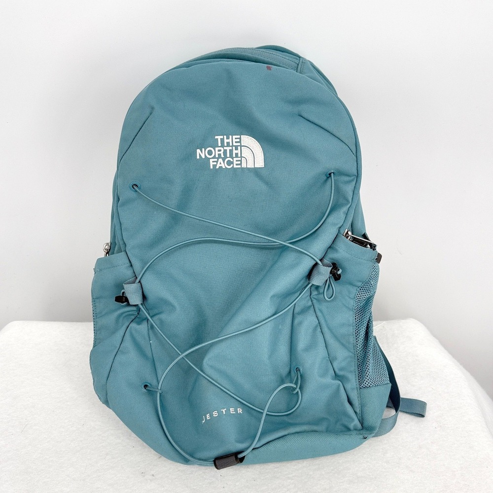 The North Face Jester Backpack Teal Blue FlexVent Bungee Daypack 13243